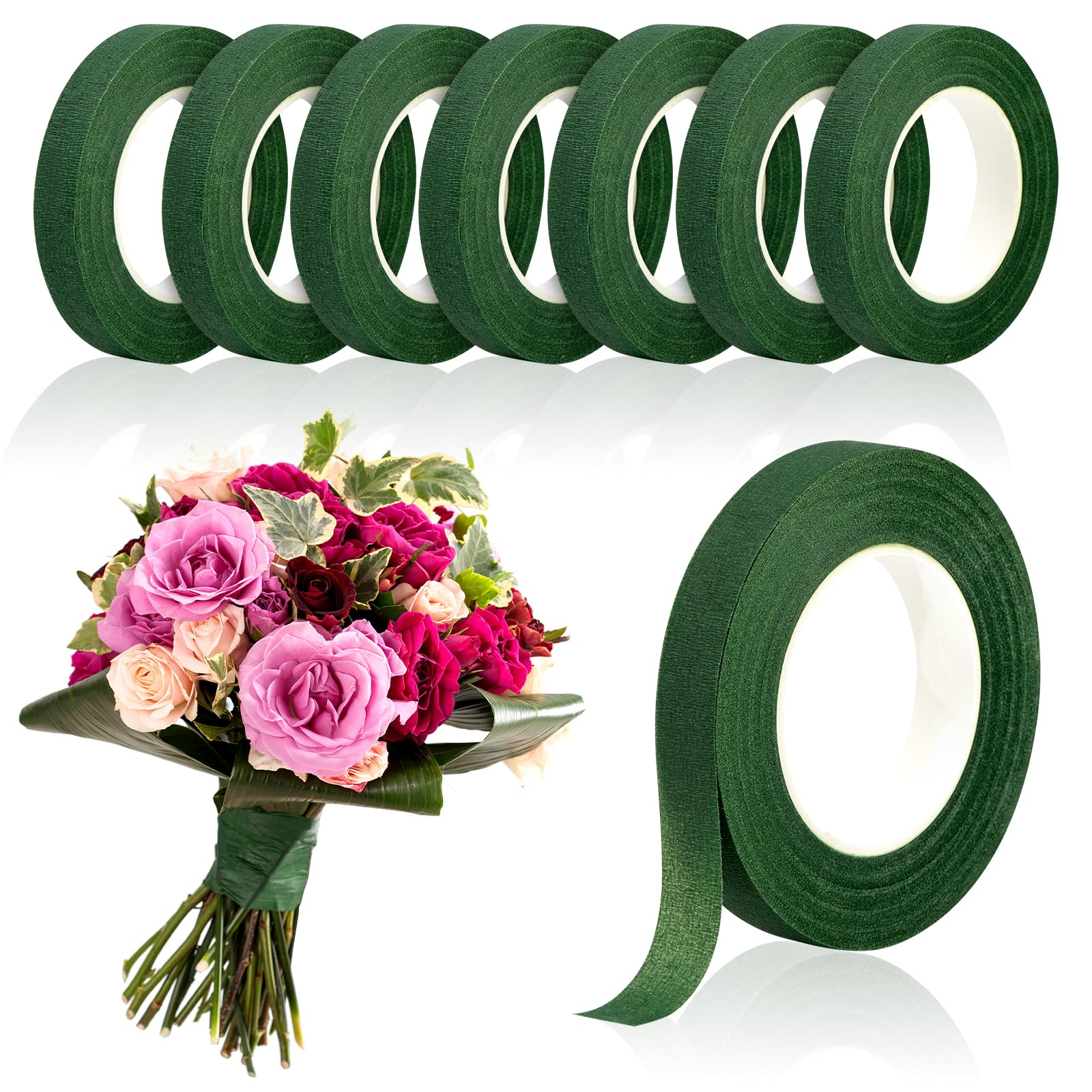 Anda Florist Supply - شريط زهور أخضر بطول 20 ياردة،