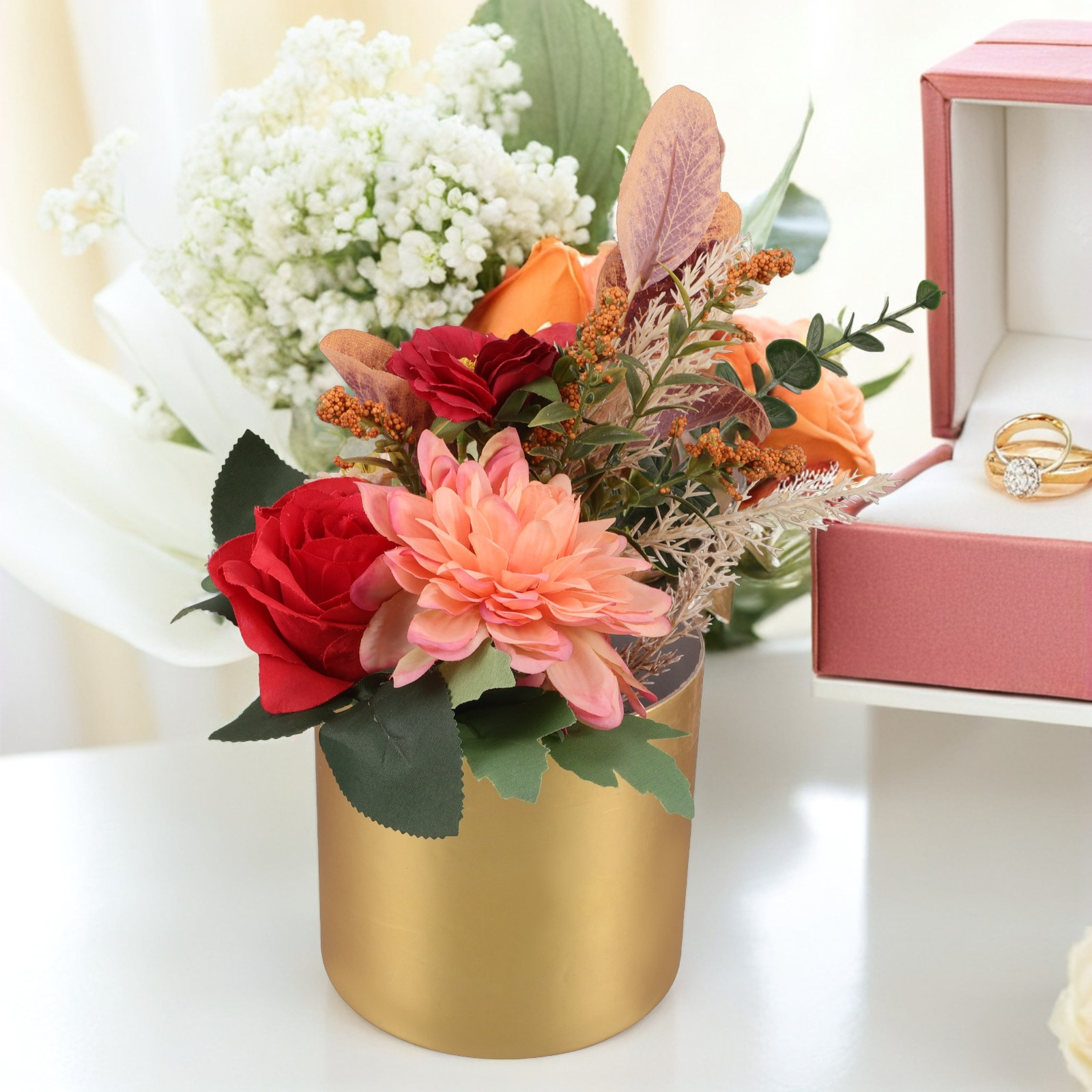 صندوق زهور دائري أنيق، حامل مد - مراجعة Bouquet Holder Foam وسعره