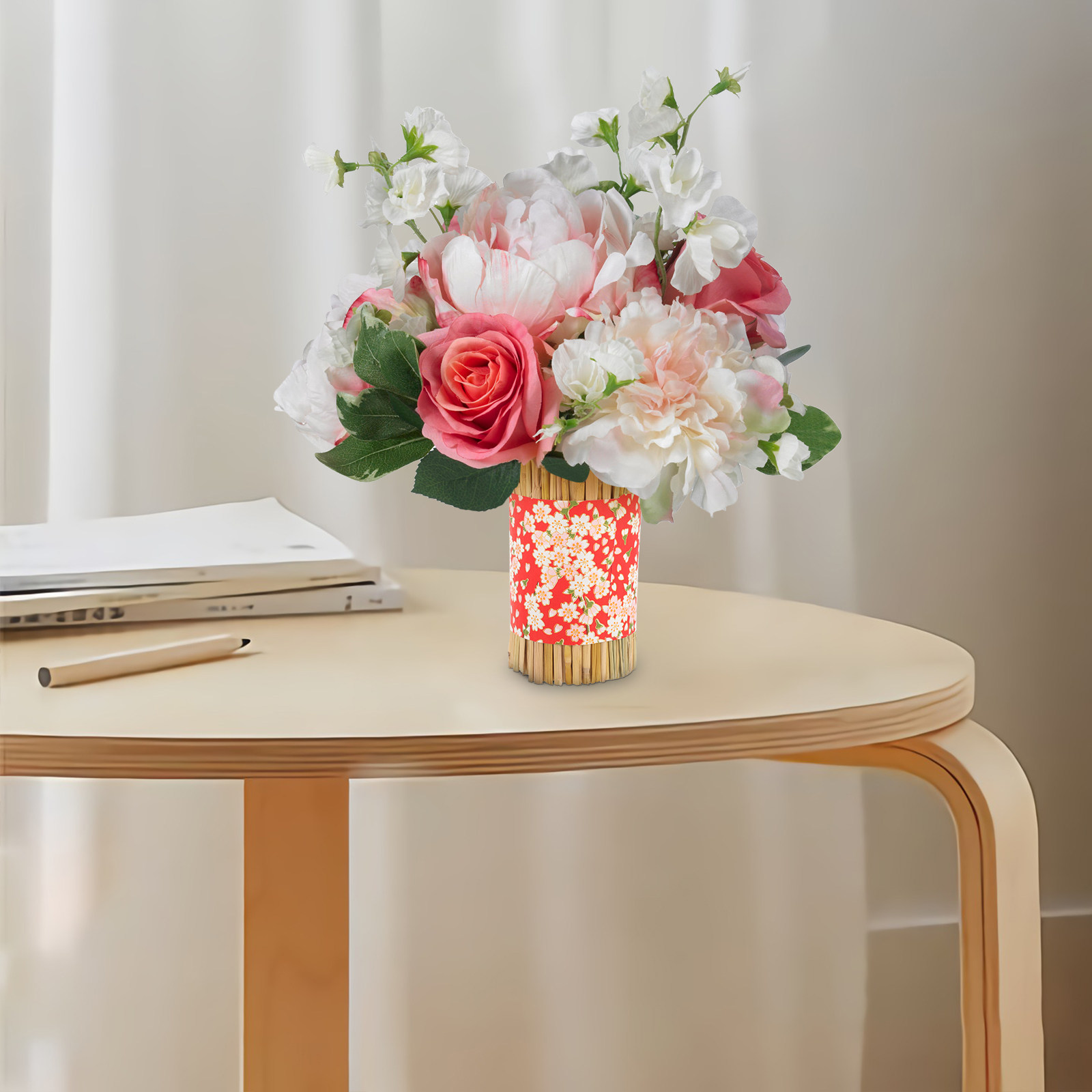 مزهرية زخرفية من القش لترتيب ا - مراجعة Anda Florist Supply وسعره